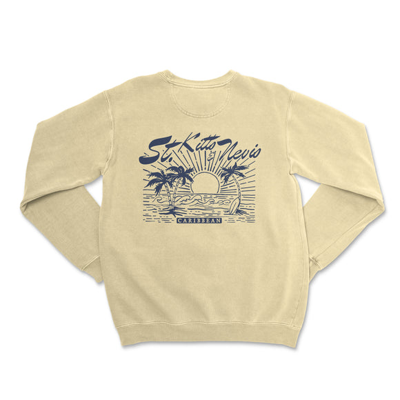 a cream sweatshirt with the words surf the world on it