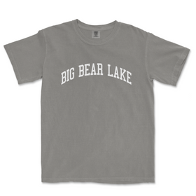 a gray t - shirt with the words big bear lake on it