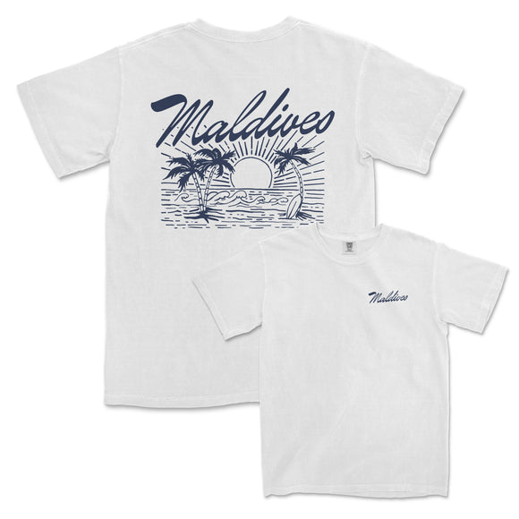 a white t - shirt with a palm tree on it