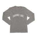 a women's long sleeve shirt with the words canadice lake printed on