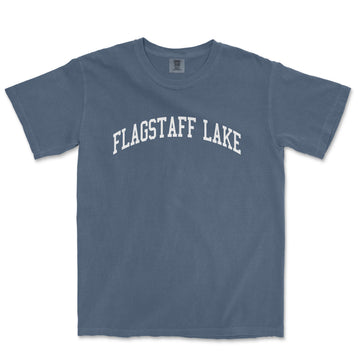 a blue t - shirt with the words flagstaff lake printed on it