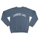 a blue sweatshirt with the word carnegie lake on it