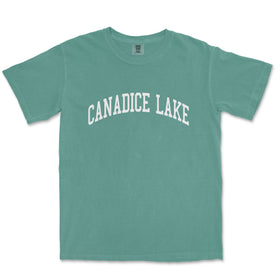 a green t - shirt with the words,'canadice lake'in
