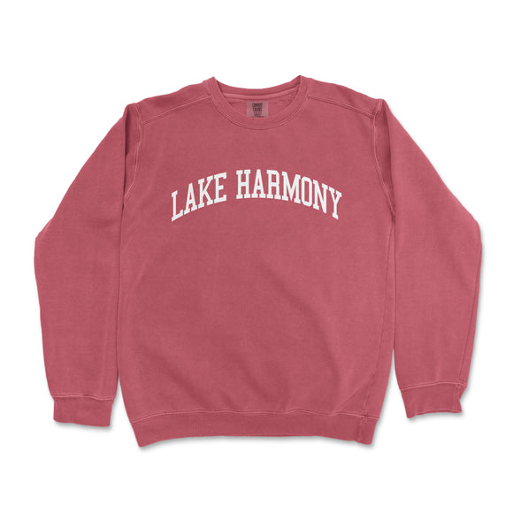 a red sweatshirt with the words lake harmony on it