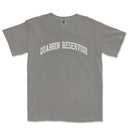 a grey t - shirt with the words quabin reservoir on it