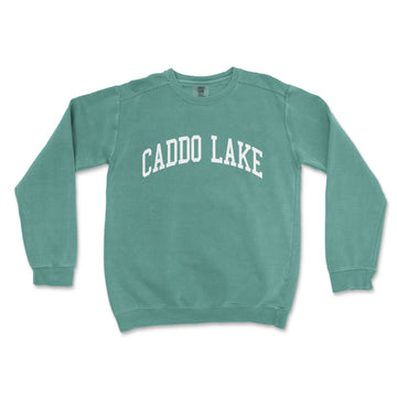 a green sweatshirt with the words cadoo lake on it