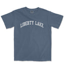 a blue t - shirt that says liberty lake
