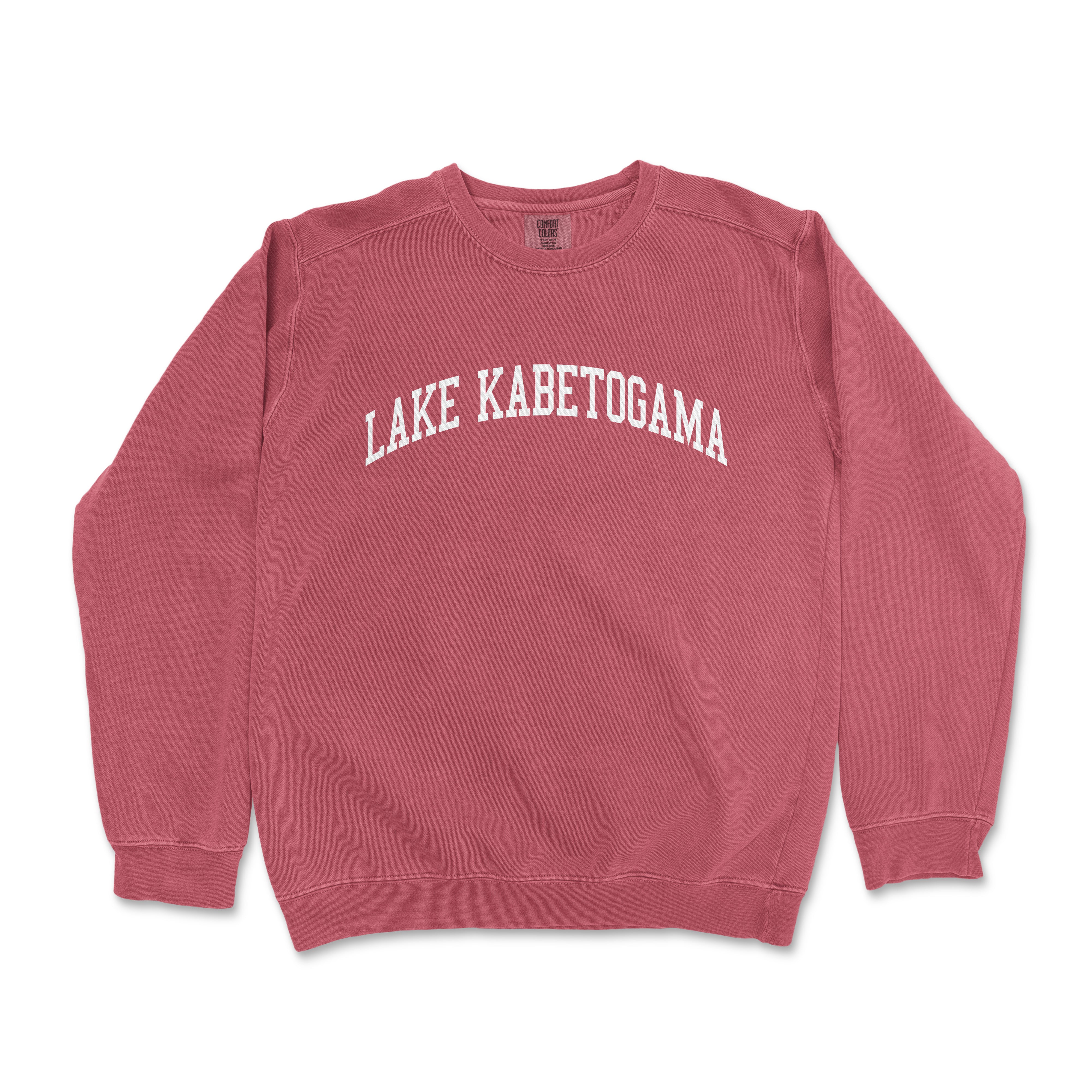 a red sweatshirt with the words lake karetogama on it
