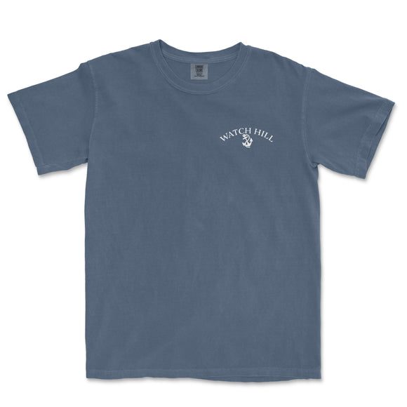 a blue t - shirt with the words watch hill on it