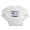 a white sweatshirt with a palm tree on it