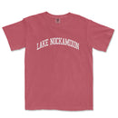 a red t - shirt that says lake nockamxion