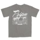 a gray t - shirt that says enjoy hawaii