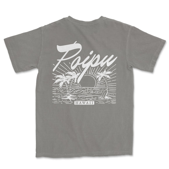 a gray t - shirt that says enjoy hawaii