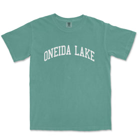 a green t - shirt with the word oneida lake on it