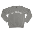 a grey sweatshirt with the words lake wildoughy on it