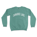 a green sweatshirt with the words, canadiice lake on it