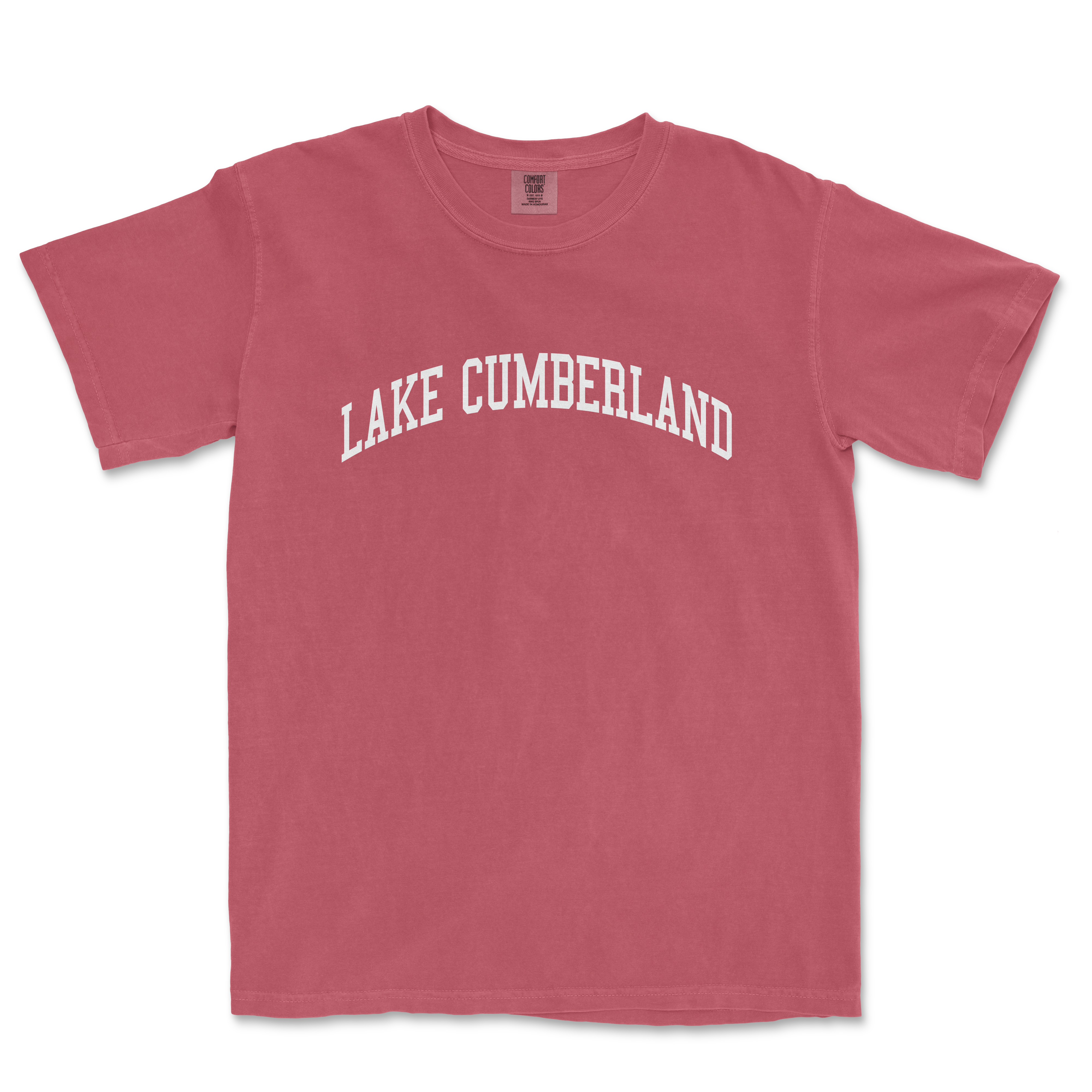 a red shirt that says lake cumberland