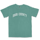 a green t - shirt with the word door county printed on it