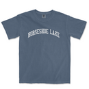 a blue t - shirt with the words horseshoe lake on it