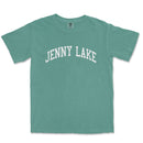 a green t - shirt with the word jenny lake printed on it
