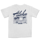 a white shirt with the word aloh on it