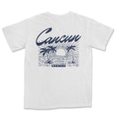 a white t - shirt with the words cancun on it