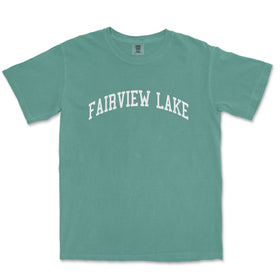 a green t - shirt with the word fairview lake printed on it