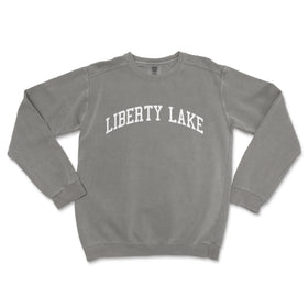 a grey sweatshirt with the words liberty lake on it