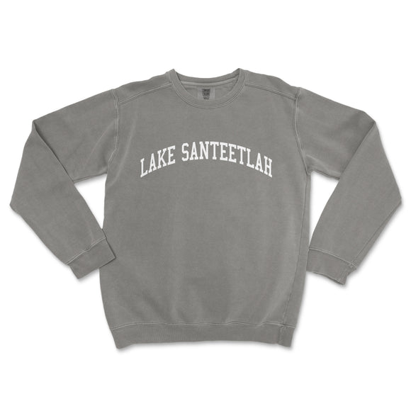 a gray sweatshirt with the words lake santeetah on it