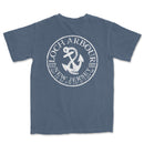 a blue t - shirt with a white anchor and the words, ooh ar