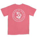 a pink t - shirt with a white anchor on it