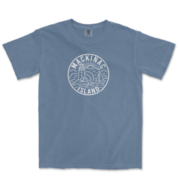 Buy mystic-blue Mackinac Island Michigan Comfort Colors T-shirt