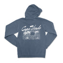 a blue hoodie with the words cape verde on it