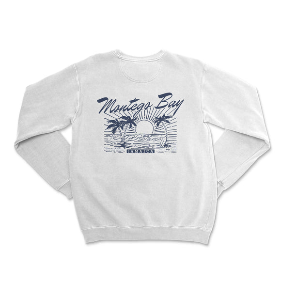 a white sweatshirt with a palm tree on it