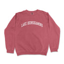 a red sweatshirt with the words lake quinsigamond printed on it